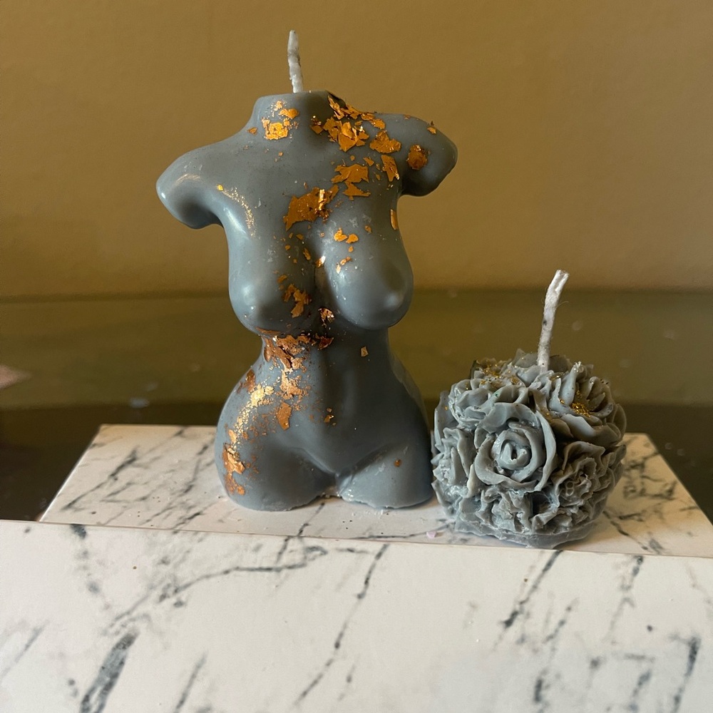 Handmade candles,love couple and female body